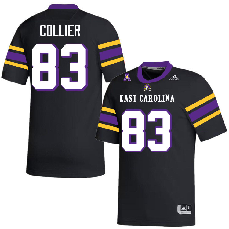 #83 Stephen Collier East Carolina Pirates College Football Jersey Stitched-Black